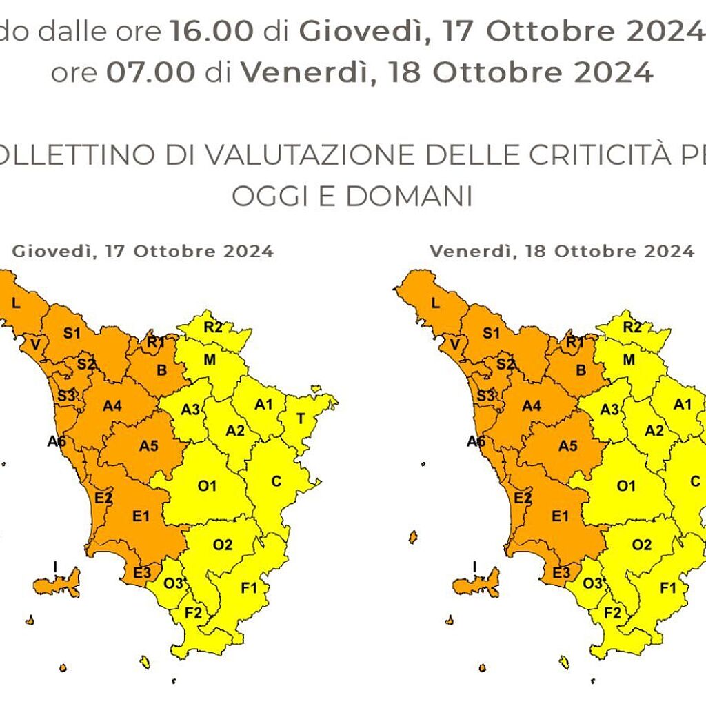 Cartina allerta meteo