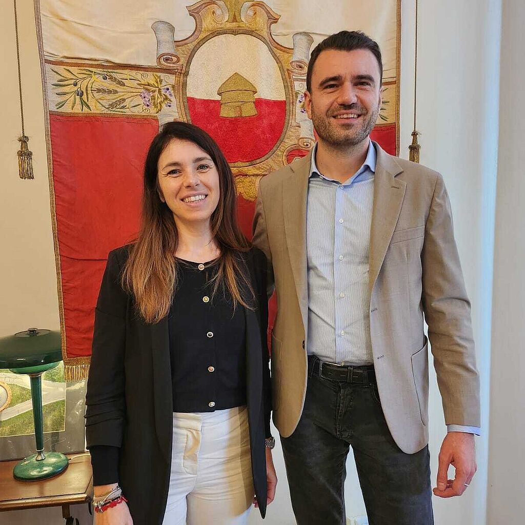 Il sindaco Giordano Del Chiaro con Francesca Pieretti