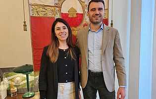 Il sindaco Giordano Del Chiaro con Francesca Pieretti