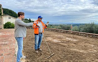 Il vice sindaco Matteo Francesconi durante un sopralluogo a Sant'Andrea in Caprile